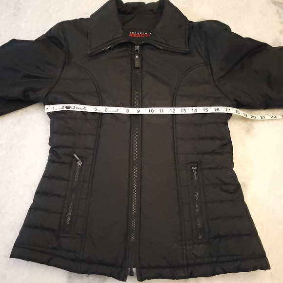 Kenneth Cole Reaction Womens Small Black Puffer Coat - Picture 5 of 15
